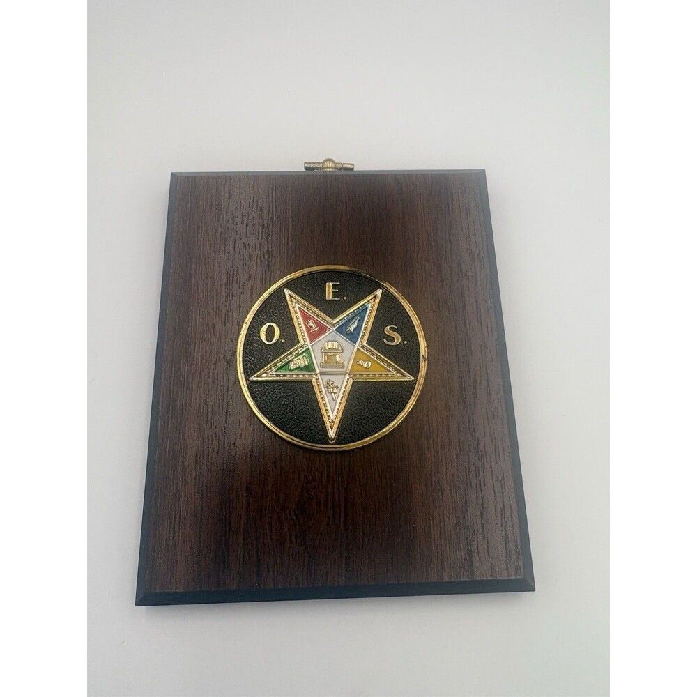 Vintage Order Of The Eastern Star OES Wall Hanging Plaque 5.5"x4.5"